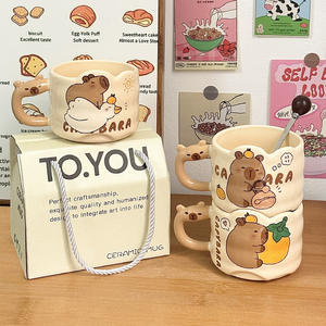 Kapibala Ceramic <b>Mug</b> Cartoon Capybara Design Stackable Coffee Cup Gift For Couple Home Use - Product Image 5