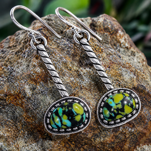 Orecchini creativi a forma di goccia d'acqua, colorati e testurizzati, gioielli retrò da donna per tutti i giorni, idee regalo. - Product Image 6