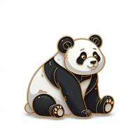 Prise en charge de la personnalisation des broches de panda, des épingles d'animaux mignons et des badges en métal doré pour les accessoires de vêtements.