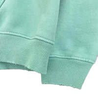 Sweat-shirt à capuche épais en coton pur personnalisé pour hommes avec motif de broderie DTG Sweat-shirt à capuche perforé et délavé