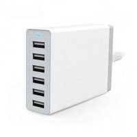 Accesorio para Teléfono Móvil, Cargador USB de 6 Puertos, 5V 10A, Cargador USB Inteligente Multipuerto de Escritorio para Teléfono 13, 12, 11