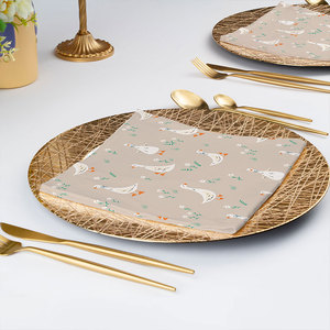 Servilleta de Tela de Algodón Reutilizable para Niños, Diseño de <span class=keywords><strong>Patito</strong></span>, Cuadrada, para <span class=keywords><strong>Restaurante</strong></span>, Avión, Hogar, Decoración y Actividades - Product Image 5