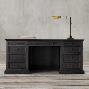 RH American Country Retro Style Escritorio de computadora de madera maciza Acabado de roble blanco personalizado Muebles americanos simples de inspiración francesa para - Product Image 6