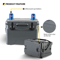 Custom Logo 25qt Lldpe Waterdichte Plastic Koelbox Moderne Rotomolded Harde Isolatie Ijs Kist Thermisch Vers Voedsel Drinken