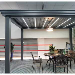 Pérgola con Techo <span class=keywords><strong>de</strong></span> Láminas Ajustables Prima Premium para Barbacoas Familiares, Gazebo con Techo <span class=keywords><strong>de</strong></span> Láminas para Exteriores, Cómodo y Seguro - Product Image 4