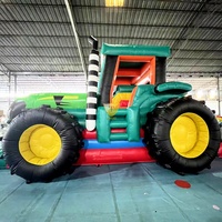 Château gonflable avec toboggan pour parc d'attractions, équipement extérieur pour enfants et divertissement familial