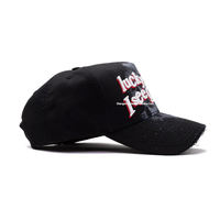 Sombrero G5 Fino Hats, Gorra de Béisbol Deportiva de 5 Paneles en Gamuza con Bordado 'Lucky Me I See Ghosts' y Diseño Desgastado