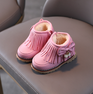 Bottes pour enfants, chaussures pour filles et garçons, bottes en cuir PU pour bébés, chaussures tendance pour tout-petits, bottes d'hiver chaudes pour la neige - Product Image 3