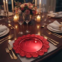 Assiette de Présentation Dorée en Plastique PP de 13 Pouces, Motif Personnalisé, Luxe, Durable et Réutilisable pour Mariages, Anniversaires et Festivals – Choix Premium