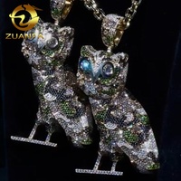 Pendentif oiseau de luxe en moissanite, bijoux hip-hop, pendentif diamant glacé VVS, pendentif animal personnalisé en moissanite