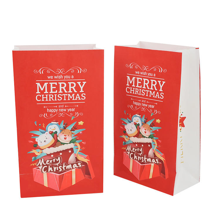 Luxury Custom Logo Printed Christmas Gift Packaging Portable Shopping Kraft Paper Bag