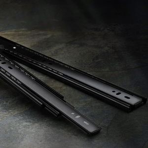 YONFIA-Guías de rodamiento de bolas de alta calidad, riel deslizante de cierre suave silencioso para <span class=keywords><strong>cajón</strong></span>, de acero inoxidable, alta resistencia, negro - Product Image 2