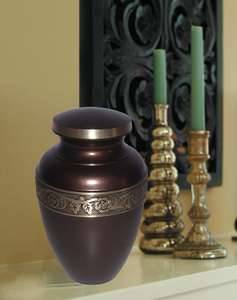 โกศใส่ศพทองเหลืองสำหรับขี้เถ้าของมนุษย์มีสีน้ำตาลแกะสลักลายหินอ่อนสีฟ้าเป็นมิตรกับสิ่งแวดล้อมสไตล์อเมริกัน10.5 "อนุสรณ์ - Product Image 2