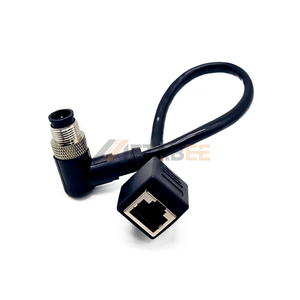 Adaptador de Conector Hembra RJ45 a M12 Codificado X y D, 0.75m, 4 Pines, Impermeable, con Fijación Frontal, Divisor de Cable - Product Image 4