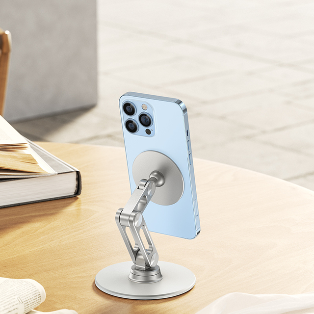 New 360 Rotatable Folding Desk Phone Mount Stand Holder Foldable Adjustable Magnetic Mobile Phone Holder