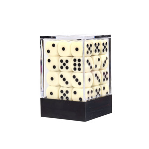 Etiquetas Personalizadas para Fabricantes, Juego de Dados de 36 Piezas, Color Sólido, D6, 12 mm, Color Marfil - Product Image 1