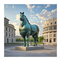 Art antique Sculpture significative Design Sculpture de cheval Tang en Bronze grandeur nature pour cadeau
