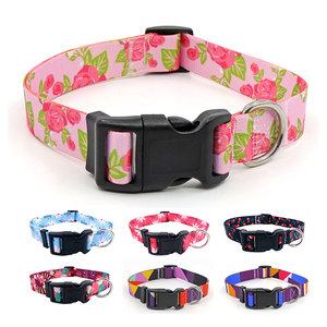 Floral Pink Rose Pattern <b>Cat</b> <b>Collar</b> Adjustable Polyester Buckle Closure Small Breed <b>Cute</b> Style All Seasons Pet <b>Collar</b> - Product Image 5