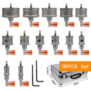 8Pcs 16-35MM/12PCS 16-55MM/16PCS 19-75MM Hole Saw Kit, High-quality Steel Hard Pointed Metal <b>Drill</b> Head Set - Product Image 6