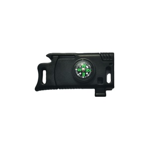 Multifunctional Backpack Buckle With Compass Knife Flint Whistle Black Compact Survival Gear 6.3x3.3 Cm YY-0040 - Product Image 1