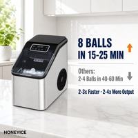Máquina de Gelo Elétrica para Espaços de Coworking SC-6203, para Lounge de Escritório, 8 Bolas, 15/25 Minutos, 3cm, Cristal, Automática, <60dB, Hotel, OEM, CE, ETL