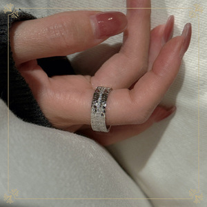 S925 argent Sterling Version coréenne glace pilée Flash anneau Simple basique Zircon anneau en gros bijoux en argent pour les fêtes - Product Image 5