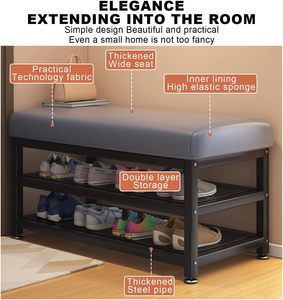 Wholesale 3 Layers Household Shoe Changing Stool <b>Storage</b> Rack Door Narrow Bench Footstool Soft Bag <b>Cushion</b> Cloakroom Sofa Stool - Product Image 4