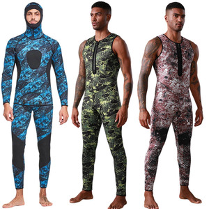 Sbart 5mm 3mm in Neoprene muta con cappuccio 2 pezzi muta da sub mimetica muta da sub <span class=keywords><strong>acqua</strong></span> fredda pesca subacquea muta termica per gli uomini - Product Image 1