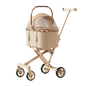 काले/खाकी/बेज डिचचबल फोल्डेबल एल्यूमीनियम मिश्र धातु उच्च कार्बन स्टील ऑक्साइड कपड़े पालतू जानवर छोटे मध्यम पालतू जानवरों के लिए - Product Image 1