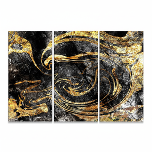 Shimmering Gold Marble <b>Canvas</b> <b>Wall</b> Art: Printed Alcohol Ink Design,SET OF 3 <b>CANVAS</b> - Product Image 2