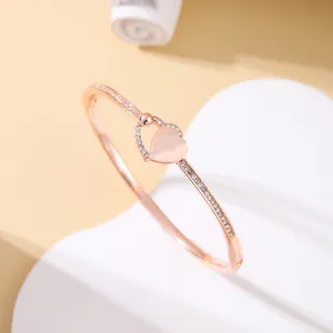 Fashion Hip Hop Diamond Jewelry Heart shaped Bracelet Hollow Women's Light Luxury Punk Y2K Daily Outgoing Party Accessories
