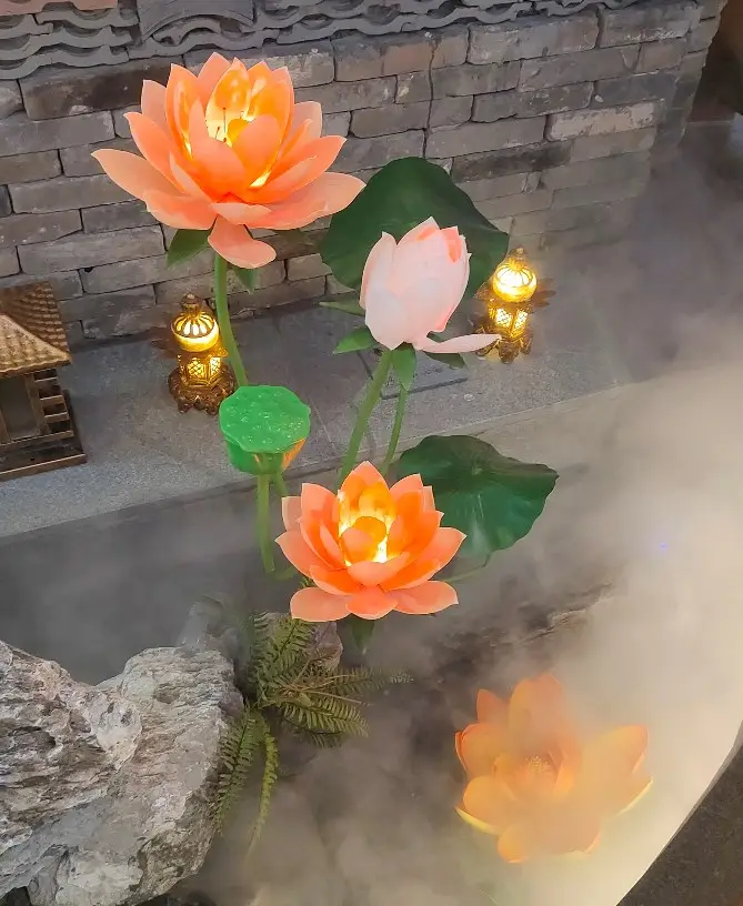 Damla nakliye için yeni tasarım dinamik su geçirmez led ışık Lotus çiçeği hissesi lamba kolay kurulum ev bahçe yard çim yol