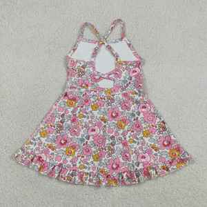 En Stock Vestido Corto de Yoga con Tirantes para Niñas, Color Rosa, Ropa Deportiva al por Mayor, Nueva Moda, Boutique, Ropa Deportiva Infantil - Product Image 3