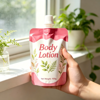 Pochette cosmétique personnalisée imprimée, résistante à l'humidité, en aluminium, avec bec verseur et bouchon à vis