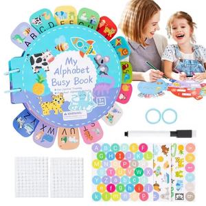 Alphabet éducatif précoce apprentissage livre calme Montessori lettres anglaises correspondance cognitive traçage Puzzle activité livre occupé - Product Image 1