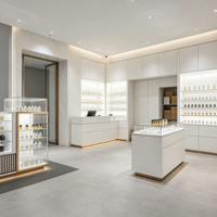 Desain Toko Parfum Satu Atap Lengkap, Lemari Pajang Parfum Mewah Multifungsi dengan Lampu LED, Kabinet Besi Kaca untuk Toko Butik