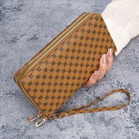 Neue große Kapazität Damen PU Leder Clutch Wallet Reiß verschluss um Telefon Geldbörse Karten halter Organizer Wrist let Wallets für Frauen