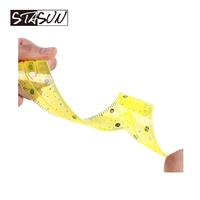 Ensemble de règles souples semi-transparentes 15cm 20cm 30cm, 7 couleurs, en plastique souple, avec échelles en cm et en pouces pour étudiants