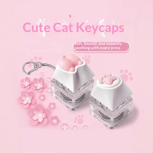 En gros : Porte-clés clavier lumineux, jouet anti-stress à pression, clavier en forme de patte de chat, jouets de décompression, cadeaux anti-stress - Product Image 4