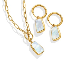 Collar de joyería de moda para mujer, collar con colgante de acero inoxidable, estilo concha, con cierre OT. - Product Image 1