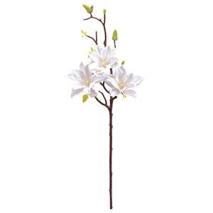 Nouvelles fleurs artificielles en soie de <span class=keywords><strong>magnolia</strong></span> à tige en <span class=keywords><strong>fil</strong></span> métallique, faites à la main, modernes et écologiques pour la décoration d'hôtels, de restaurants, de maisons et de mariages - Product Image 3