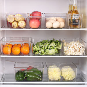 BPA Free Plastic Drain Stackable Drawers Refrigerator Storage Box Pull Out Fridge Storage Organizer Set