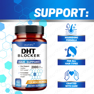 טבעוני בריא צמיחת שיער חזקה שיער ויטמינים קפסולות נשירת שיער תוספת dht חוסם עם ביוטין ראה palmetto למבוגרים - Product Image 5