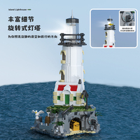 MJ13045 Phare Blocs de Construction Cabane de Pêcheur 1092 + PCS Lumière Maison Assemblage Modèle Idée Décoration Enfants Jouets Cadeau