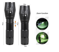 Vente flash A100 XML T6 Fonction zoom Lampes de poche rechargeables Power Bank 1000lm Charge USB Lampes de poche puissantes Camping en plein air