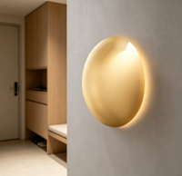 Applique murale demi-lune en laiton, lampe murale circulaire en laiton pour villa, chambre à coucher, hôtel, décoration intérieure, éclairage mural E12