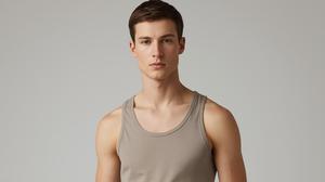 M a 3XL OEM/ODM producción Regular Fit 95% algodón 5% Spandex Tank Top Plain 4-Way stretch Cotton Men T-shirt - Product Image 2