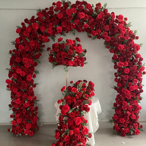 Arco de flores artificiales para boda M-UFA060, decoración de lujo en forma de U, arco de rosas de seda para arreglos de boda - Product Image 1