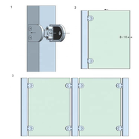 Support de fixation en acier inoxydable moderne pour balustrade de balcon de villa, pince à verre sans cadre pour garde-corps