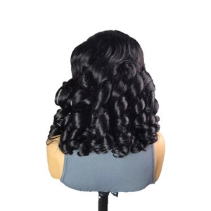 Pelucas de <span class=keywords><strong>Cabello</strong></span> Humano Remy Vietnamita Rizado y Voluminoso de Doble Trama, Densidad 300, con Frente de Encaje Transparente, Largas - Product Image 5